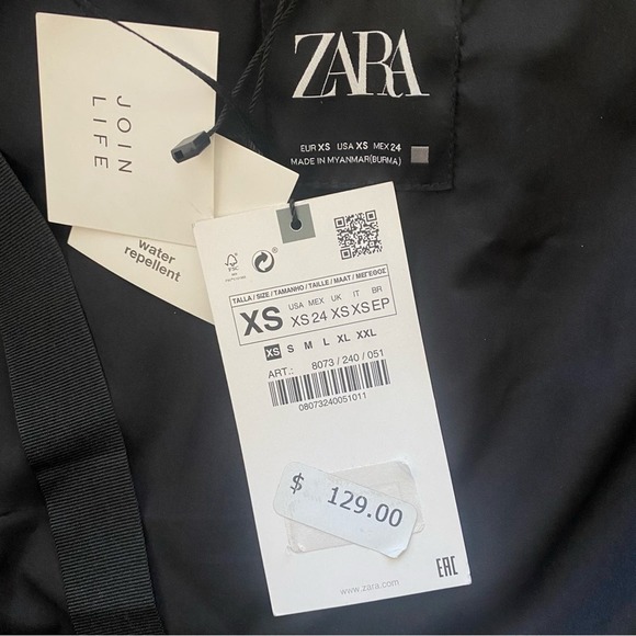 Zara Puffer Cheetah Animal Print Hooded Water Resistant Oversized Jacket Coat XS - Picture 16 of 17